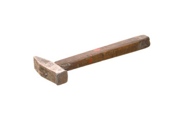 old hammer isolated on white background