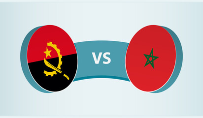 Angola versus Morocco, team sports competition concept.