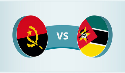Angola versus Mozambique, team sports competition concept.
