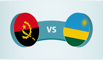 Angola versus Rwanda, team sports competition concept.