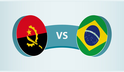 Angola versus Brazil, team sports competition concept.