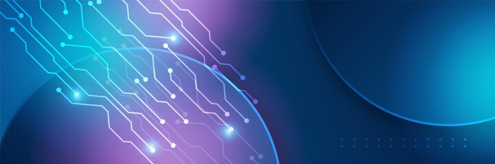 Wide Cyber security internet and networking concept. Hi-tech vector illustration with various technology elements. Abstract global sci fi concept. Digital internet communication on blue background.