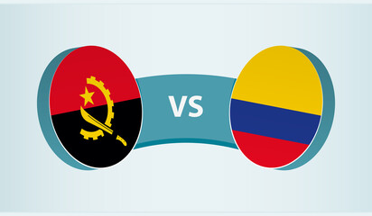 Angola versus Colombia, team sports competition concept.
