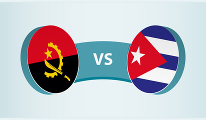 Angola versus Cuba, team sports competition concept.