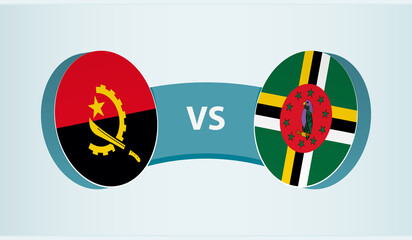 Angola versus Dominica, team sports competition concept.