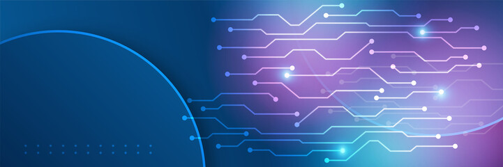 Wide Cyber security internet and networking concept. Hi-tech vector illustration with various technology elements. Abstract global sci fi concept. Digital internet communication on blue background.