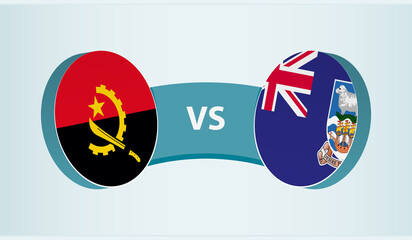 Angola versus Falkland Islands, team sports competition concept.