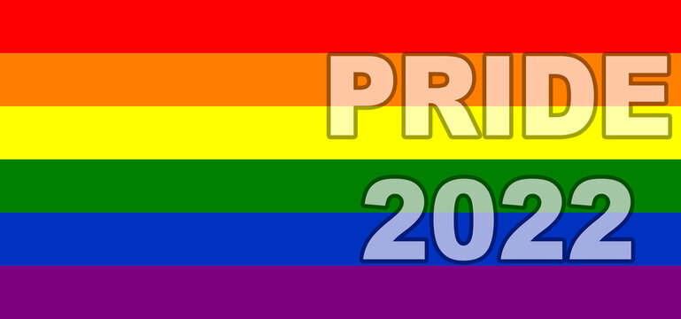 Pride Day 2022. LGBT flag. The LGBT pride flag or rainbow pride flag includes the flag of the lesbian, gay, bisexual, and transgender LGBT organization. 3D illustration. International LGBT Pride Day.	