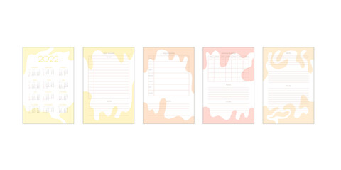 2022 calendar and daily weekly monthly planner to do list with delicate minimalist design