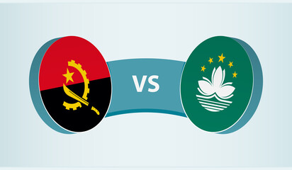 Angola versus Macau, team sports competition concept.