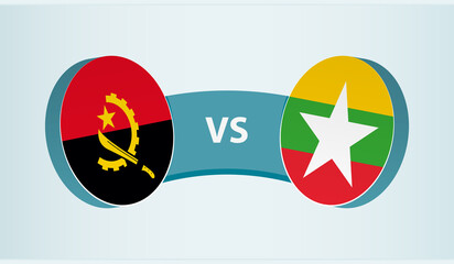 Angola versus Myanmar, team sports competition concept.