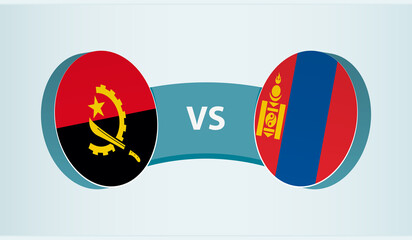 Angola versus Mongolia, team sports competition concept.