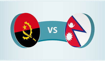 Angola versus Nepal, team sports competition concept.