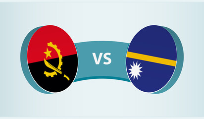 Angola versus Nauru, team sports competition concept.