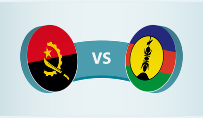 Angola versus New Caledonia, team sports competition concept.