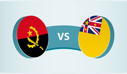 Angola versus Niue, team sports competition concept.
