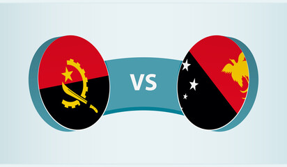 Angola versus Papua New Guinea, team sports competition concept.