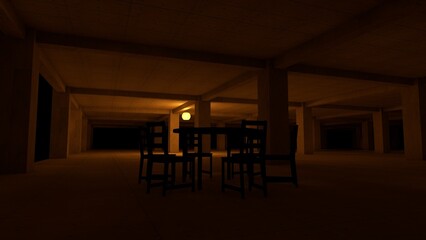 interior of an old abandoned house