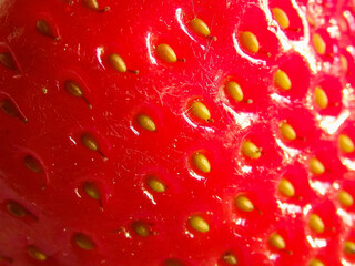 Red ripe strawberries close up. Background of red strawberry in macro