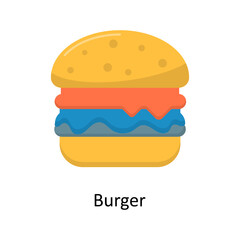 Burger vector flat icon for web isolated on white background EPS 10 file