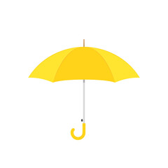 Umbrella cartoon vector. Yellow Umbrella on white background.