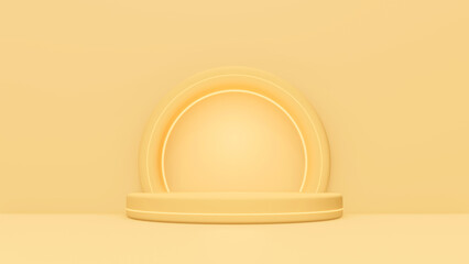 Concept podium and minimal abstract background for product design, orange color. 3d render...