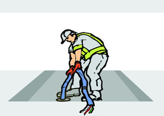 Obraz premium A carpenter assembles the walls to decorate rooms and furniture.