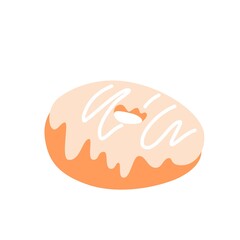Donut vector hand drawn illustration.
