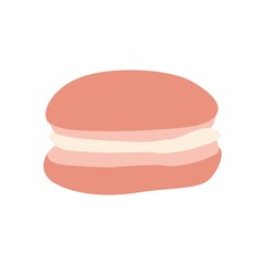 Macaron. French dessert. Vector cartoon illustration.