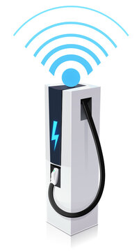 Connected electric vehicle charging station (cut out)