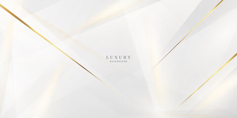 Elegant white background with elegant golden elements. Modern 3D Abstract Vector Illustration Design