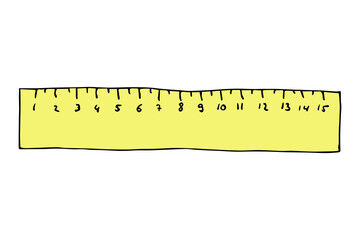 Vector ruler clipart. Hand drawn office supplies illustration. For print, web, design, decor, logo.