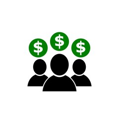 Employee cost, salary icon on white