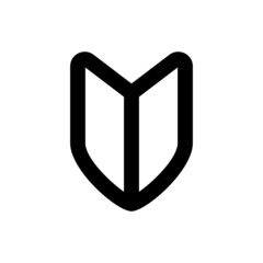 Simple beginners mark icon, Vector outline icon on white background.