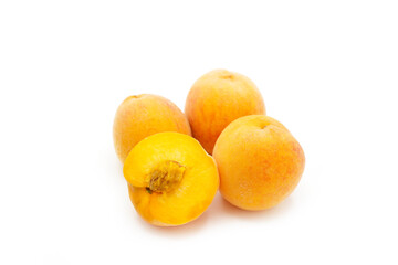 apricots on white background