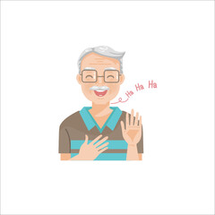 elderly man expression positive of male