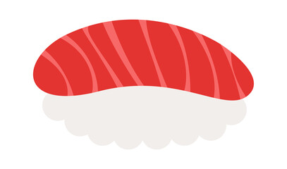 Sushi with red fish Japanese Food. Vector illustration