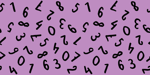 template with the image of keyboard symbols. a set of numbers. Surface template. Banner for insertion into site. fiolet purple background