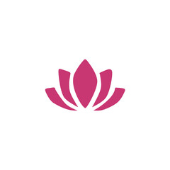 Pink hand drawn lotus icon logo