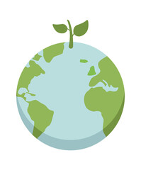Sprout from globe Environment Icon. Vector illustration
