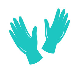 Fototapeta na wymiar Medical gloves Chemistry icon. Vector illustration