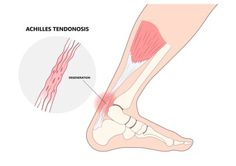 Small tear of Achilles tendon injury Feet calf test range of motion slight ache problem limb Thompson Simmonds and torn Rupture