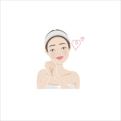 facial skin expression positive of female