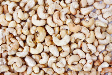 Close up of a cashew nuts, Top view
