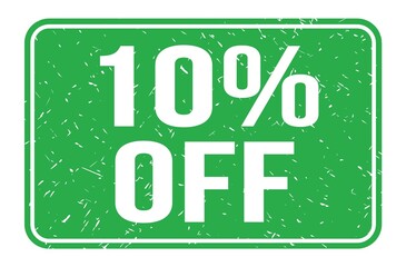 Fototapeta premium 10% OFF, words on green rectangle stamp sign