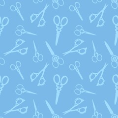 Doodle seamless scissors pattern for fabrics and linens and wrapping paper and hobbies and kids and clothes