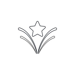 Festive illumination, fireworks. Vector linear icon isolated on white background.