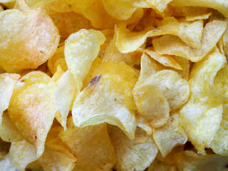 Potato chips. Close-up.