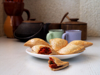 Breakfast with pattis and tea