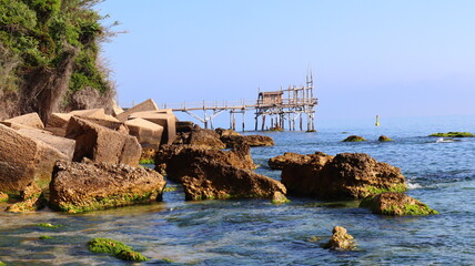 Coast of the Trabocchi, Trabocco in Marina di San Vito Chietino. The Trabocco is a traditional...